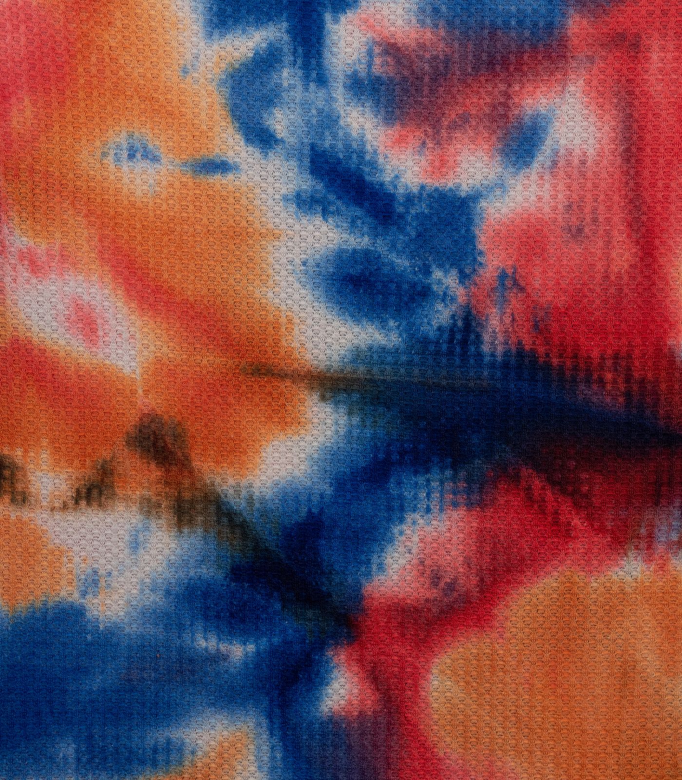 Red/Orange/Navy TieDye Waffle Knit Olga's Closet