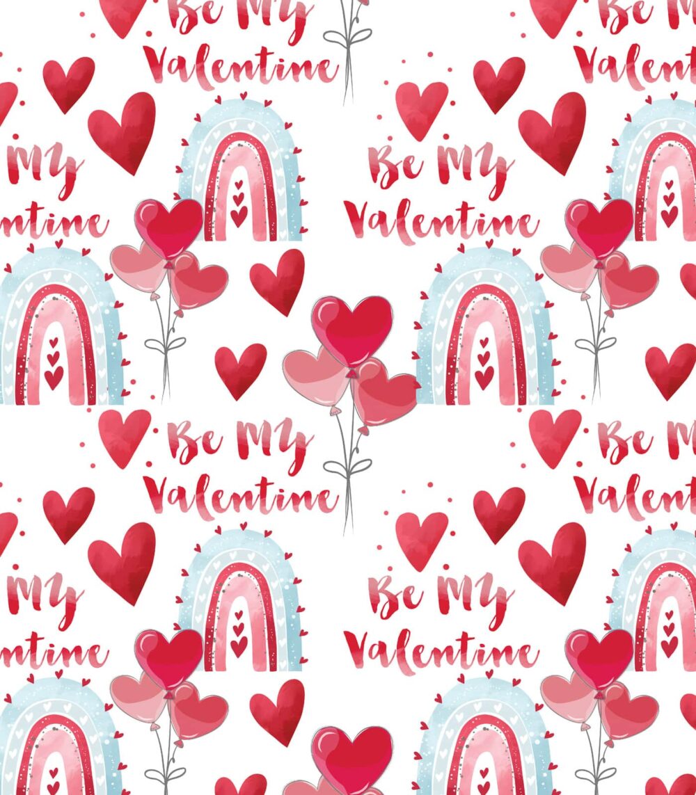 White/Pink/Baby Blue Hearts/Rainbows Exclusive Print Olga's Closet