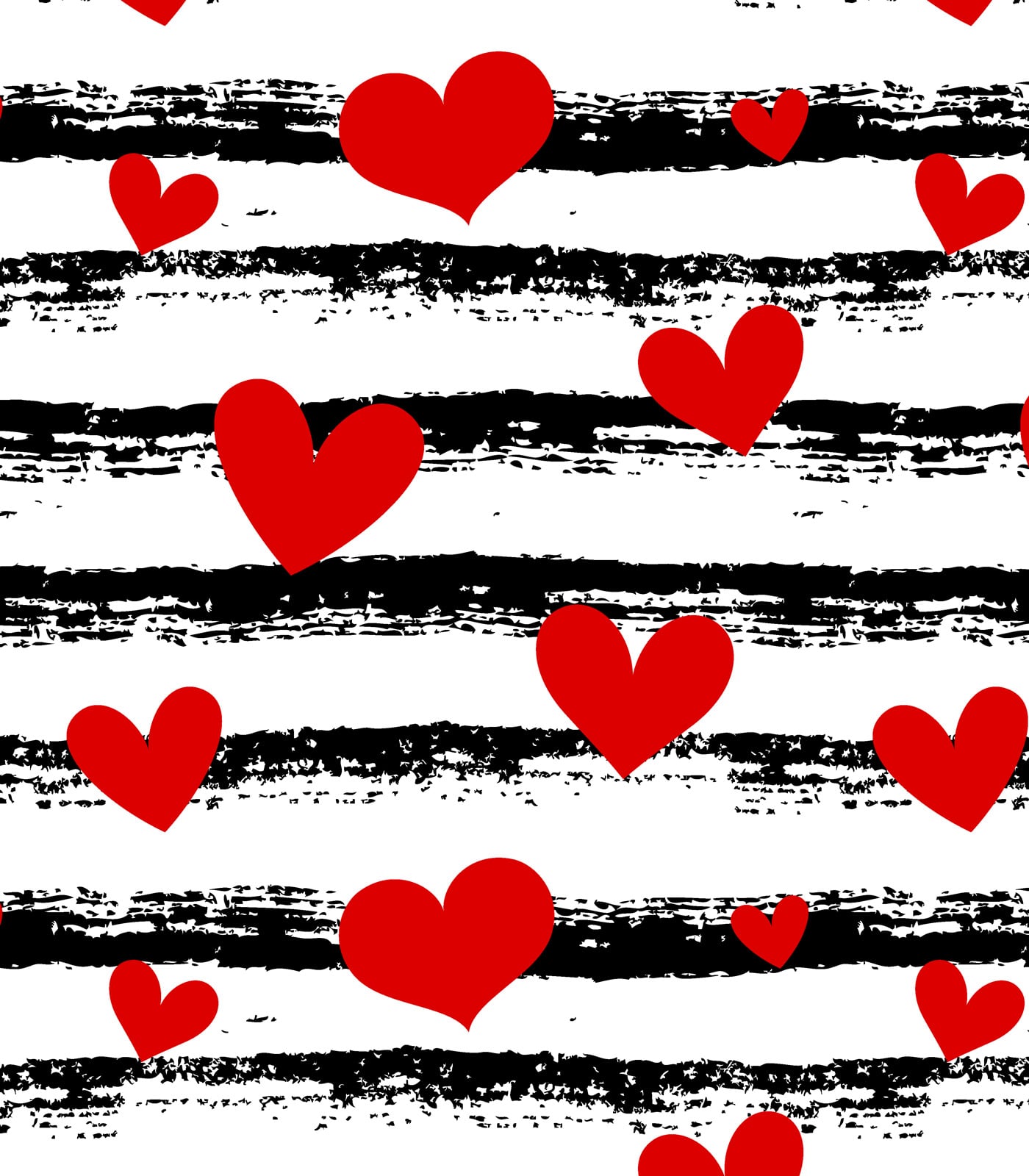 White/Black/Red Striped/Hearts Exclusive Print Olga's Closet